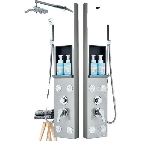 Duschsäule, Regendusche, Spa-Massagedüse, vernickelt (1/2)