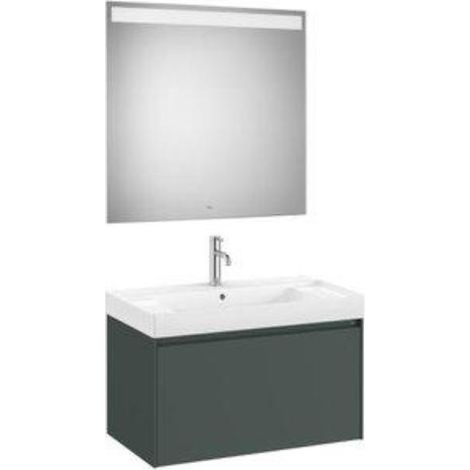 MUEBLE LAVABO CENTRADO 800X460 ONA STANDARD 1 CAJÓN + ESPEJO VERDE MATE