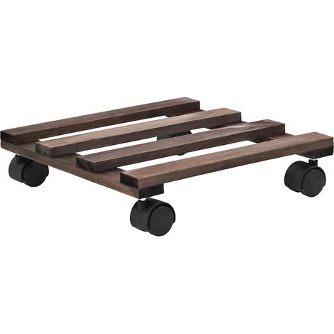 Maison Exclusive - Pedane con Ruote per Piante 4 pz in Legno di Cedro 25x25 cm (1/5)