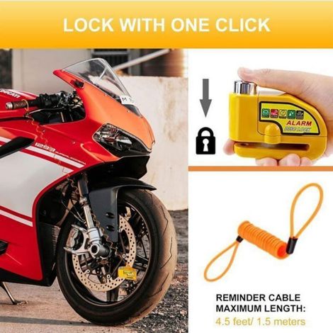 Antivol moto avec alarme - - Alarme 110 dB - Capteur d'impact intégré - Compatibilité: moto, scooter, vélo ENEVAOCT (1/4)