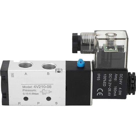 Magnetventil, 2 Positionen, 5-Wege, Aluminiumlegierung, hochpräzises pneumatisches Umkehrventil, DC 24 V, PT