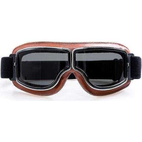 Lunettes de moto, lunettes aviateur rétro pour motos, lunettes anti-buée pour VTT et motocross, lunettes de sécurité (1/5)