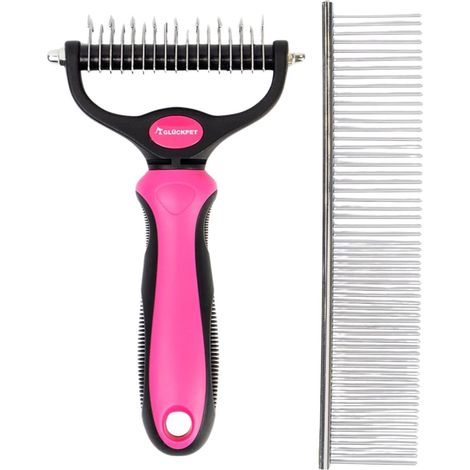 Peigne démêlant et désépaississant pour chiens et chats, 9+17 dents arrondies, Glückpet (1/5)