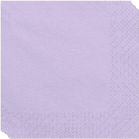 Lot de 20 serviettes en papier jetables 2 plis - 33 x 33 cm - Violet - Pour mariage, anniversaire, fête prénatale, baptême, fête, décoration de table (1/5)