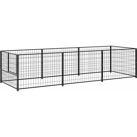 Maison Exclusive - Gabbia per Cani Nera 3 m² in Acciaio