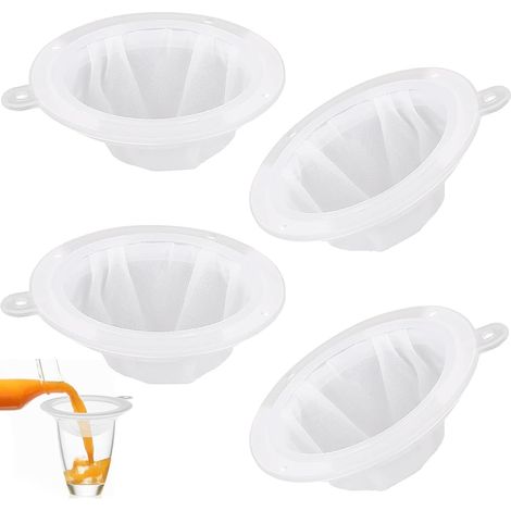 (4 Pcs) Filtre à Tamis Fin en Nylon,200/300/400/450 Maille Filtre à Mailles Fines,Filtre Alimentaire,Filtre à Vin,Tamis à Cheveux Cuisine Filtres (1/5)