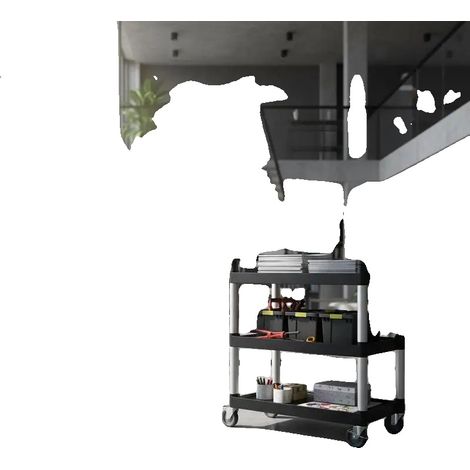 Carro multiusos, capacidad de carga de 226 kg, diseño de 3 niveles, rojo. (1/2)