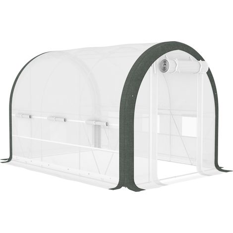 3 x 2(m) Walk-In Tunnel Greenhouse, with Accessories - White (1/5)