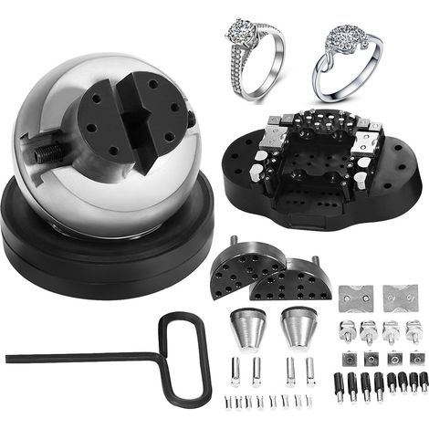 Étau de gravure rotatif 12,7 cm 360° avec 35 accessoires pour bijoux et pierres précieuses, outil idéal pour gravure précise. (1/5)