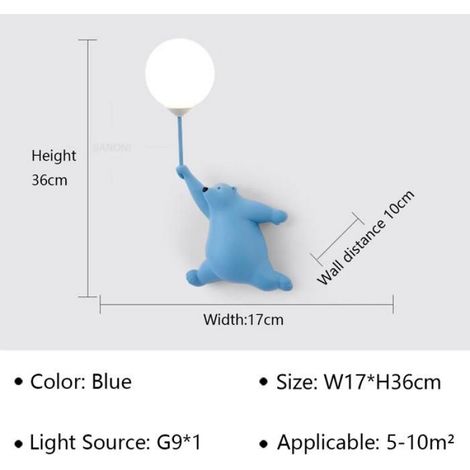 Applique murale LED moderne pour chambre d'enfant, One-handed blue bear (right hand) single-color warm light/mcj (1/4)