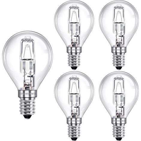 E14 G45 Warmweiß 2700K 4,2W Glühbirne, 45mm klarer Glaskolben für Kronleuchter, Deckenleuchten, Stehlampen - 5er-Pack (1/5)