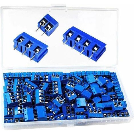 PCB Bornier 100 Pièces Bornier à Visser 5mm Bornier à Souder PCB Connecteur / Connector 2 broches/3 broches/4 broches Pour DIY Circuit Imprimé, (1/5)