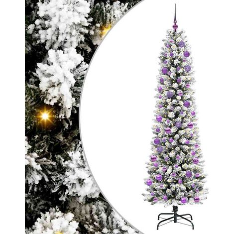 Sapin de Noël  Arbre de Noël artificiel Blanc 240 cm PVC, métal et plastique (1/5)
