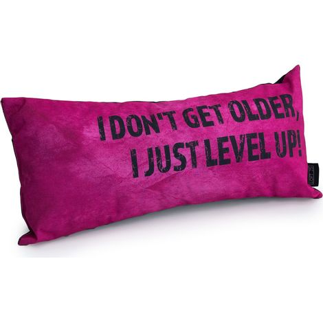 Game Over - Cojines Gaming para Salón, Cojines Decorativos para Sofá, 56x27cm Cojines Gamer Motivacionales Resistentes al Agua de, Cojines Rectangulares de Colores - Rosa (1/5)