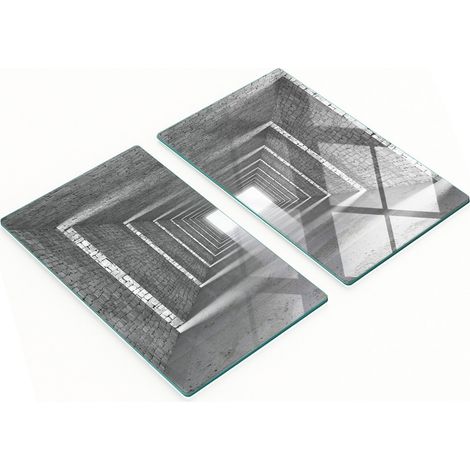 Tablas de cortar de vidrio para cocina con diseño decorativo de ladrillos, 2 x 30 x 52 cm. (1/5)