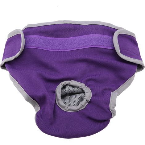 Pantalon en Polyester pour chien, sous-vêtements pour chiots, couches hygiéniques physiologiques pour animaux de compagnie (violet M) (1/5)