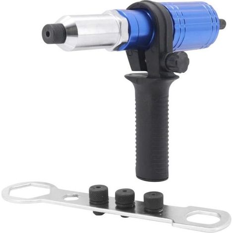 Adaptateur Riveteuse Kit D'adaptateur De Pistolet À Riveter Pour Perceuse Électrique Sans Fil, Pistolet À Riveter Électrique Rivetage Outil Bleu (1/5)