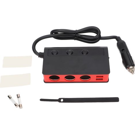 TR24 180W 3-Port-Autoladegerät mit USB-Schnellladefunktion – Kfz-Ladegerät-Splitter für mobile Geräte