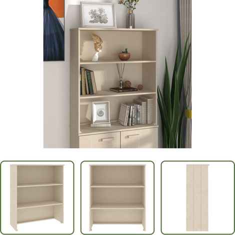 vidaXL Holzschrank - Highboard-Oberteil HAMAR Honigbraun 85x35x100 cm Massivholz (1/5)