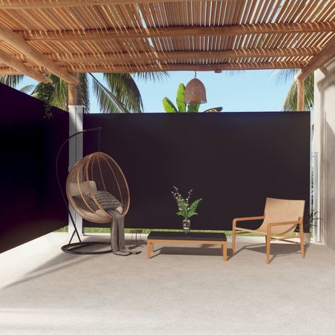 Auvent latéral rétractable Paravent extérieur Brise Vue Rétractable pour Jardin, Balcon, terrasse Noir 200x600 cm NDTN5783516 MaisonChic (1/5)