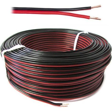 Câble électrique plat multipolaire 2x0,25 mm² rouge noir – Conducteur cuivre flexible – Isolation PVC – 300V 70°C – Errebi Group