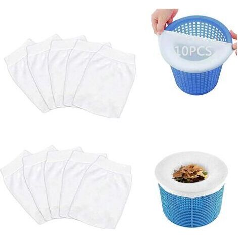 Piscine Filtre Skimmer,10 Pcs Chaussettes de Skimmer de Piscine,Pool Skimmer Socks,pour Attraper Les Feuilles d'arbre Piscine Protégez La Piscine Propre (10)-