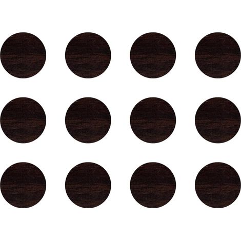 12x Cache vis adhésif autocollant diamètre 40mm protection bouchon trou obturateur meuble table chaise maison, Wengé