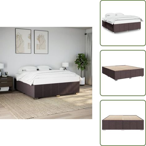 Letto in tessuto - vidaXL Giroletto senza Materasso Marrone Scuro 200x200 cm in Tessuto - Letto con piedi in legno
