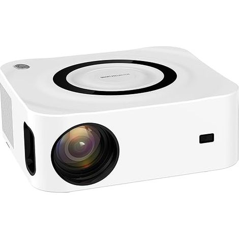 Filiyano-Vidéoprojecteur home cinéma LCD LCD 1080p sans fil Bluetooth TCT avec Android intégré - Occasion, blanc (1/5)