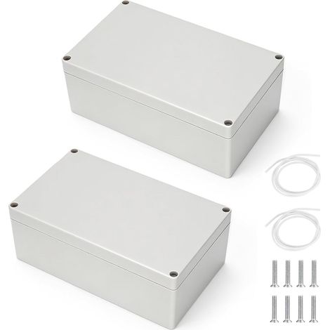 Lot de 2 boîtes de distribution en saillie - Blanc - 200 x 120 x 75 mm - Boîtier ABS étanche IP65 - Boîte de jonction universelle (1/5)
