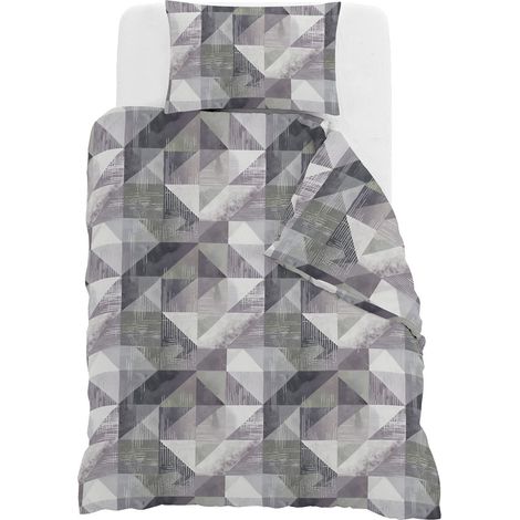 Copripiumino Singolo con Stampa sul Sacco e Federa Linea River Sepik Grey (1/5)