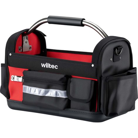 Wiltec Borsa porta attrezzi 29 tasche, 40 x 20 x 28 cm, pieghevole, impermeabile, tracolla regolabile, maniglia, portata 30 kg, scomparti interni ed esterni