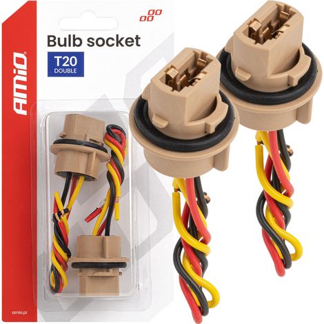 Portalámparas LED T20 12V W21/5W WY21/5W W3x16q 7443 2pcs amio-04834 (1/5)