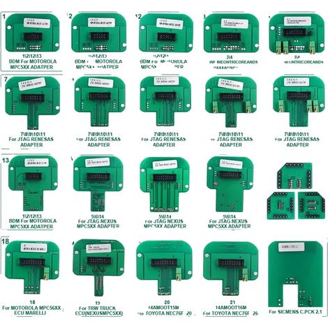 Adaptador de cuadro BDM, juego de 22 piezas, construcción de aluminio, 22 adaptadores (1/2)