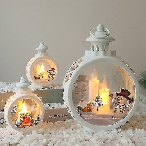 Decoraciones navideñas, luces LED, adornos para escaparates, colgantes para árboles de Navidad, accesorios creativos, 1 pieza, blanco (1/3)
