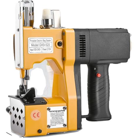 Machine à coudre industrielle, point overlock, design portable, Jaune (1/2)