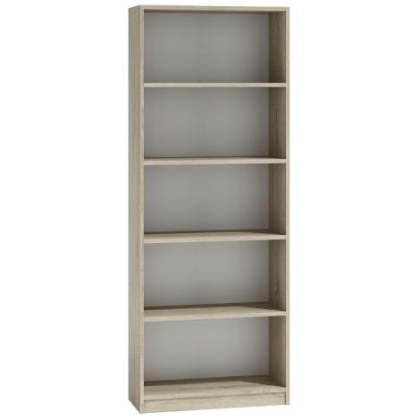 Hucoco – Bibliothèque contemporaine 5 niches 30x60x182 – Meuble de rangement multifonctionnel – Résistant aux rayures et à l'humidité – Style moderne (1/2)
