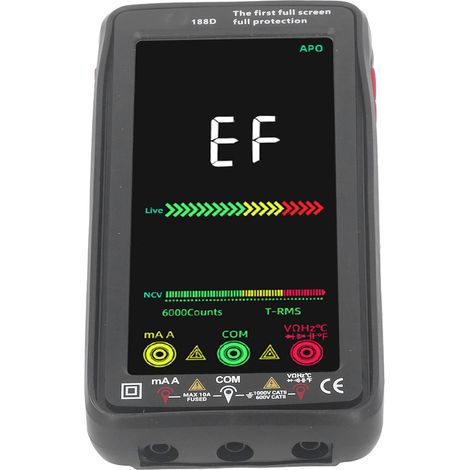 Digitales Multimeter, intelligent, wiederaufladbar, automatische Bereichswahl, Voltmeter für Gleich- und Wechselspannung, Widerstandsmessung bis 1000 V DC und 750 V AC (1/5)