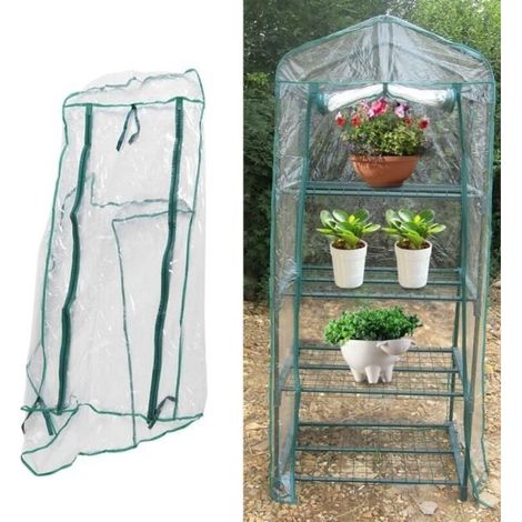 (Transparent)69 x 49 x 160cm Bâche De Rechange Housse Couverture de PVC Pour Serres à Plateaux (1/4)