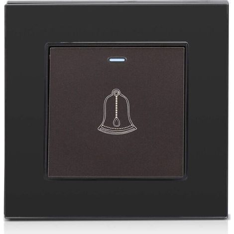 ,Panneau de verre trempé sonnette mur porte cloche interrupteur bouton poussoir 220 250 V appareils d'htel à la maison (1/4)