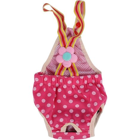 Couche pour animaux de compagnie, sous-vêtements menstruels à bretelles réutilisables et lavables, Rose rouge XS (1/5)