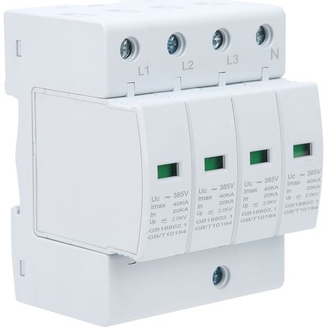 Parafoudre SEGLY 40kA 4P, protection contre la foudre et surtensions, dispositif paratonnerre pour installation électrique (1/5)