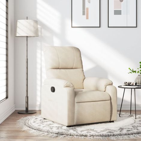 Sillón reclinable tela de microfibra beige vidaXL (1/5)