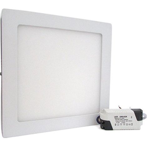 Plafoniera Faretto Led Da Soffitto Muro Parete Quadrata 18W Bianco Neutro 225x225mm