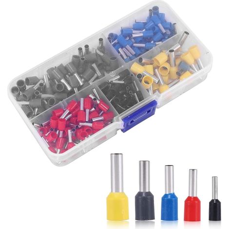 Embouts de Câble Set, Embouts de Câble Isolés, Cosse à Sertir Viroles Connecteur, pour Connexion de Fils, Pince Électricien, 1,5–10 mm², 200 Pièces (1/5)