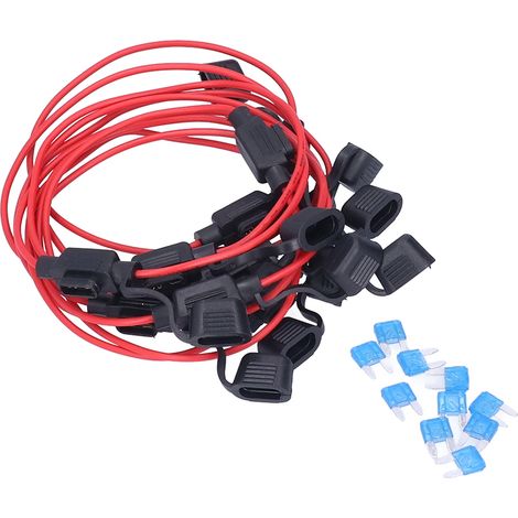 Lot de 20 porte-fusibles en ligne étanches 18 AWG avec fusible à lame 15 A (1/5)