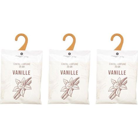 Lot de 3 Cintres Parfumés "Accro" 14cm Vanille