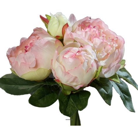 Bouquet de superbes Pivoines Rose artificielles Hauteur 20 cm Top - couleur: Rose pâle