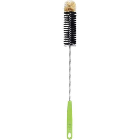 1 Brosse à Bouteille, Tige Flexible 40cm, Poils Nylon, Acier Inoxydable, Pour Vin Bière Thermos (1/5)