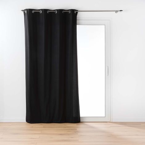 Rideau en poly-coton recyclé Noir 135x260 cm